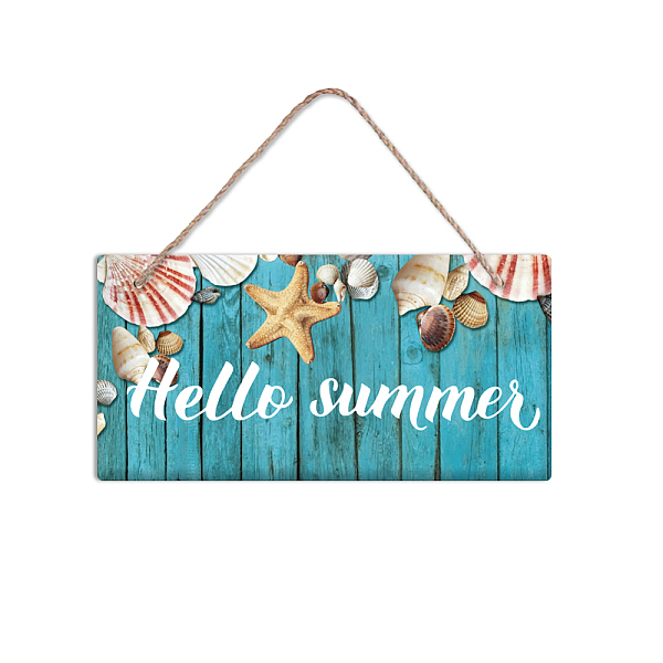 PandaHall PVC Plastic Hanging Wall Decorations, with Jute Twine, Rectangle with Word Hello Summer, Colorful, Shell Pattern, 15x30x0.5cm...
PandaHall PVC Plastic Hanging Wall Decorations, with Jute Twine, Rectangle with Word Hello Summer, Colorful, Shell Pattern, 15x30x0.5cm...