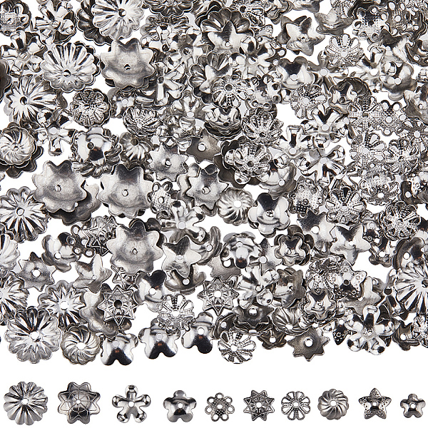 PandaHall SUNNYCLUE 300Pcs 10 Style 304 Stainless Steel Bead Caps, Flower, Stainless Steel Color, 5.5~10.5x6~10x1.5~3mm, Hole: 0.5~1.2mm...
PandaHall SUNNYCLUE 300Pcs 10 Style 304 Stainless Steel Bead Caps, Flower, Stainless Steel Color, 5.5~10.5x6~10x1.5~3mm, Hole: 0.5~1.2mm...