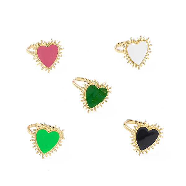 PandaHall Adjustable Enamel Heart Signet Ring, Real 18K Gold Plated Brass Jewelry for Women, Lead Free & Cadmium Free, Mixed Color, Inner..., Multicolor
PandaHall Adjustable Enamel Heart Signet Ring, Real 18K Gold Plated Brass Jewelry for Women, Lead Free & Cadmium Free, Mixed Color, Inner..., Multicolor