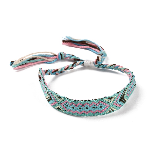 PandaHall Polyester-cotton Braided Rhombus Pattern Cord Bracelet, Ethnic Tribal Adjustable Brazilian Bracelet for Women, Turquoise, 5-7/8~11..., Green
PandaHall Polyester-cotton Braided Rhombus Pattern Cord Bracelet, Ethnic Tribal Adjustable Brazilian Bracelet for Women, Turquoise, 5-7/8~11..., Green