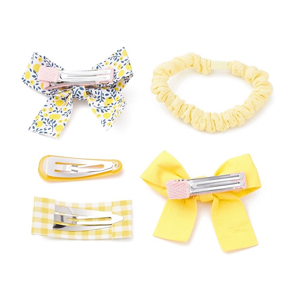PandaHall Cloth Accessories Set, Hair Tie & Alligator Hair Clips & Snap Hair Clips, Bowknot & Rectangle & Teardrop, Light Yellow, 13~19mm...
PandaHall Cloth Accessories Set, Hair Tie & Alligator Hair Clips & Snap Hair Clips, Bowknot & Rectangle & Teardrop, Light Yellow, 13~19mm...