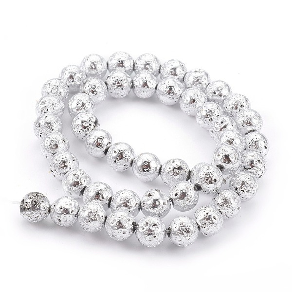 PandaHall Electroplated Natural Lava Rock Bead Strands, Round, Silver, 6~7mm, Hole: 1mm, about 61pcs/strand, 15.55 inch(39.5cm) Lava Rock...
PandaHall Electroplated Natural Lava Rock Bead Strands, Round, Silver, 6~7mm, Hole: 1mm, about 61pcs/strand, 15.55 inch(39.5cm) Lava Rock...
