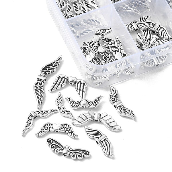 PandaHall 100Pcs 10 Style Tibetan Style Alloy Beads, Wing, Antique Silver, 5~23x6.5~32x2~4mm, Hole: 1~1.5mm, 10pcs/style Alloy Wing
PandaHall 100Pcs 10 Style Tibetan Style Alloy Beads, Wing, Antique Silver, 5~23x6.5~32x2~4mm, Hole: 1~1.5mm, 10pcs/style Alloy Wing