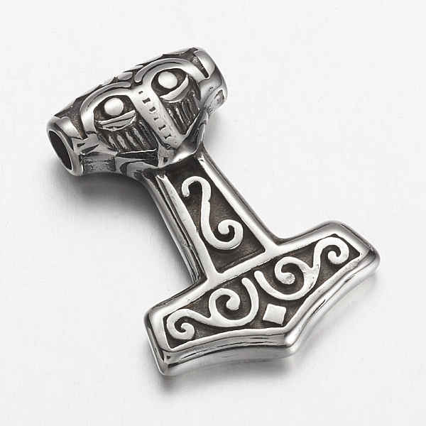 PandaHall 304 Stainless Steel Pendants, Thor's Hammer, Antique Silver, 29.5x21x7mm, Hole: 3.5mm 304 Stainless Steel Tool
PandaHall 304 Stainless Steel Pendants, Thor's Hammer, Antique Silver, 29.5x21x7mm, Hole: 3.5mm 304 Stainless Steel Tool