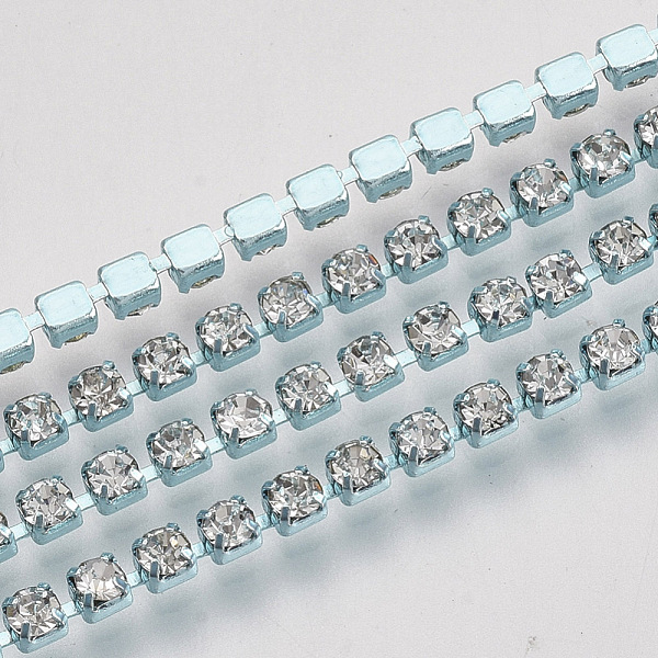 PandaHall Electrophoresis Iron Rhinestone Strass Chains, Crystal Rhinestone Cup Chains, with Spool, Pale Turquoise, SS8.5 Rhinestone..., Clear
PandaHall Electrophoresis Iron Rhinestone Strass Chains, Crystal Rhinestone Cup Chains, with Spool, Pale Turquoise, SS8.5 Rhinestone..., Clear