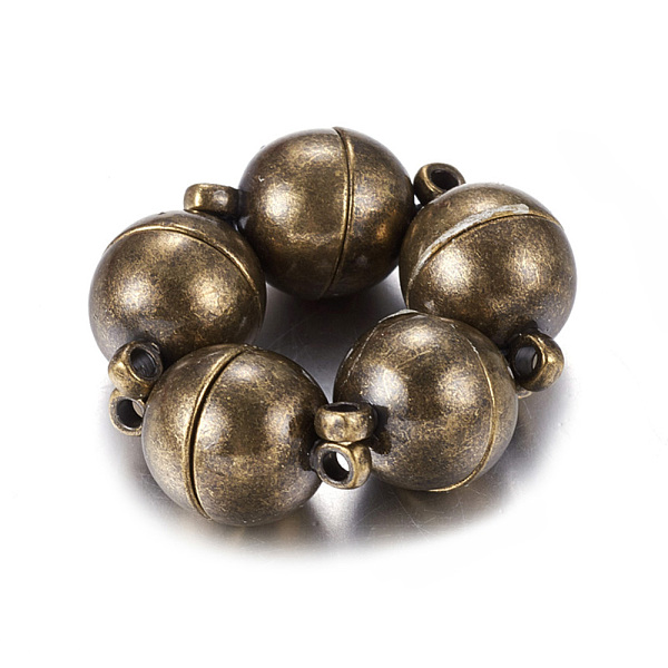 PandaHall Brass Magnetic Clasps with Loops, Round, Antique Bronze, 16x10mm, Hole: 1.2mm Brass Round
PandaHall Brass Magnetic Clasps with Loops, Round, Antique Bronze, 16x10mm, Hole: 1.2mm Brass Round