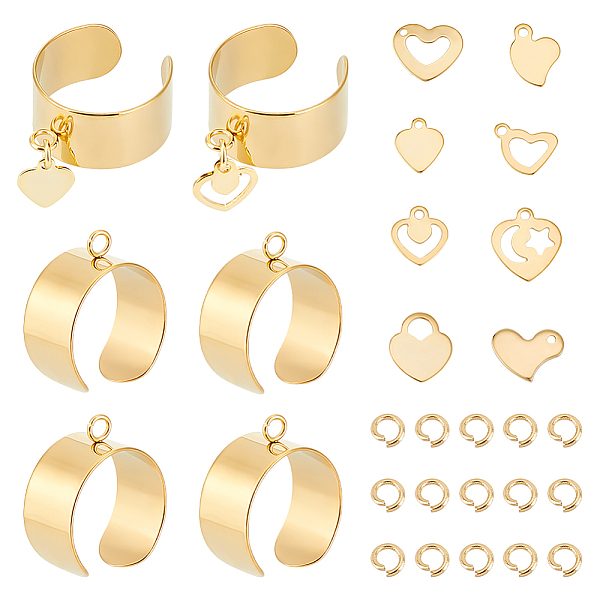 PandaHall Unicraftale DIY Charms Cuff Ring Making Kit, Including Stainless Steel Loop Ring Base & Charms, Heart & Moon, Golden & Stainless...
PandaHall Unicraftale DIY Charms Cuff Ring Making Kit, Including Stainless Steel Loop Ring Base & Charms, Heart & Moon, Golden & Stainless...
