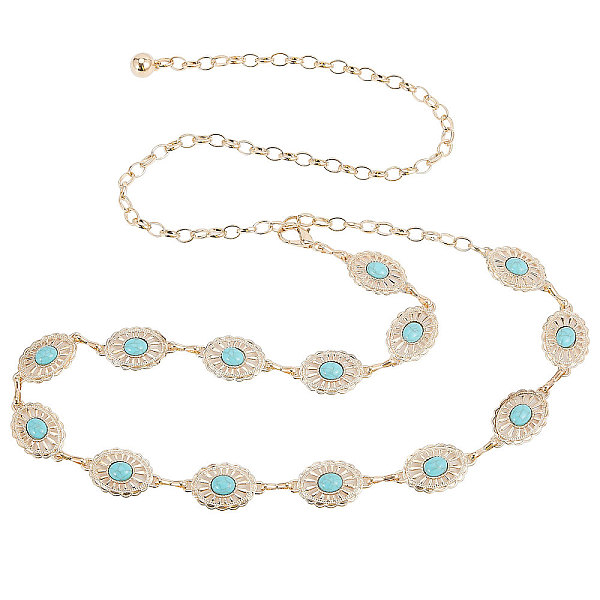 PandaHall Synthetic Turquoise Oval Link Chain Waist Chains, Alloy Chain Belt for Skirt Dress Overcoat Accessories, Light Gold, 46-1/2 inch...
PandaHall Synthetic Turquoise Oval Link Chain Waist Chains, Alloy Chain Belt for Skirt Dress Overcoat Accessories, Light Gold, 46-1/2 inch...