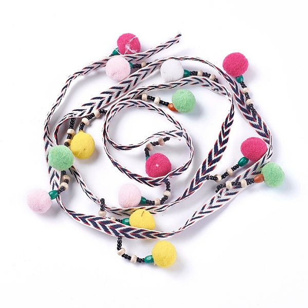 PandaHall Hanging Woolen Yarn Tassel Decoration, with Pom Pom Ball, Colorful, 114.8cm, 10mm Yarn Others
PandaHall Hanging Woolen Yarn Tassel Decoration, with Pom Pom Ball, Colorful, 114.8cm, 10mm Yarn Others
