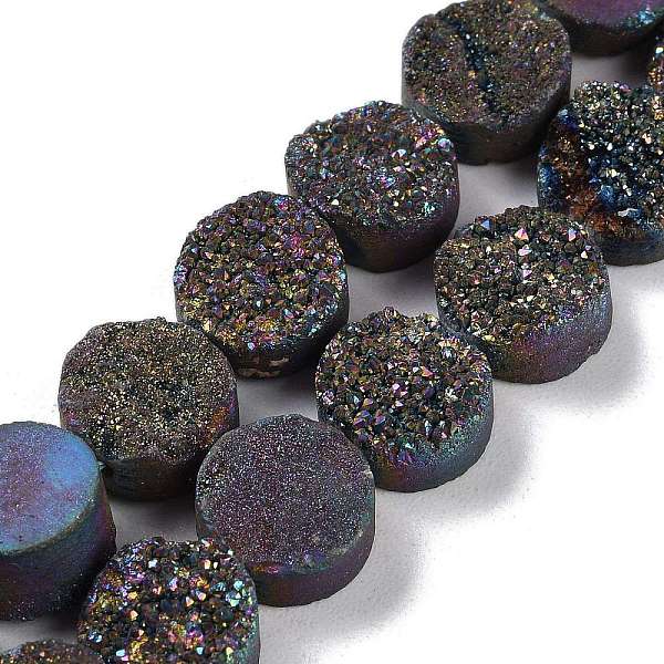 PandaHall Electroplated Natural Druzy Agate Beads Strands, Dyed, Flat Round, Rainbow Plated, 10x10x4~7mm, Hole: 1mm, about 20pcs/strand...
PandaHall Electroplated Natural Druzy Agate Beads Strands, Dyed, Flat Round, Rainbow Plated, 10x10x4~7mm, Hole: 1mm, about 20pcs/strand...