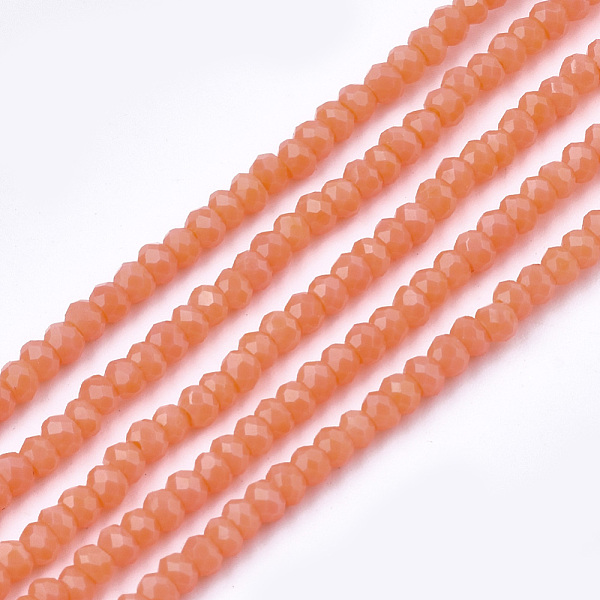 PandaHall Opaque Solid Color Glass Beads Strands, Faceted, Rondelle, Salmon, 2~2.5x1~1.5mm, Hole: 0.5mm, about 180~190pcs/strand, 13.7..., Red
PandaHall Opaque Solid Color Glass Beads Strands, Faceted, Rondelle, Salmon, 2~2.5x1~1.5mm, Hole: 0.5mm, about 180~190pcs/strand, 13.7..., Red