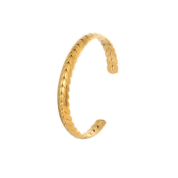 PandaHall Stainless Steel Leaf Pattern Cuff Bangle, Golden, Wide: 8.2mm, Inner Diameter: 2-1/2 inch(6.2cm) Stainless Steel
PandaHall Stainless Steel Leaf Pattern Cuff Bangle, Golden, Wide: 8.2mm, Inner Diameter: 2-1/2 inch(6.2cm) Stainless Steel