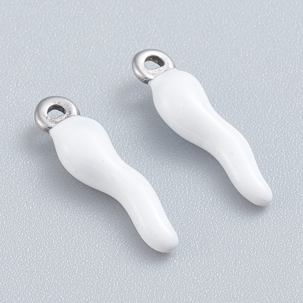 PandaHall 304 Stainless Steel Pendants, Enamelled Sequins, Horn of Plenty/Italian Horn Cornicello Charms, Stainless Steel Color, White...
PandaHall 304 Stainless Steel Pendants, Enamelled Sequins, Horn of Plenty/Italian Horn Cornicello Charms, Stainless Steel Color, White...