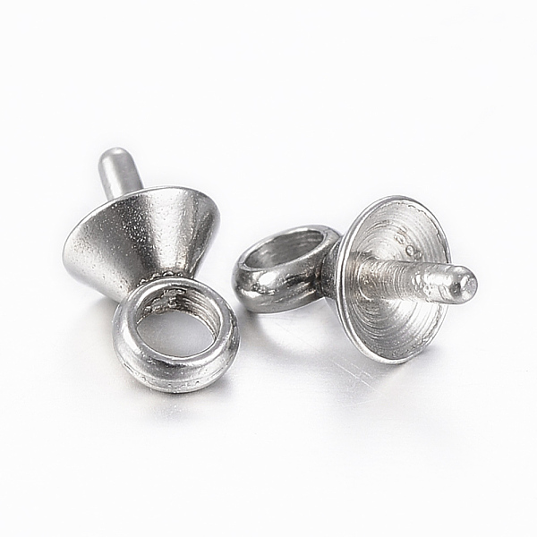 PandaHall 304 Stainless Steel Cup Pearl Peg Bails Pin Pendants, For Half Drilled Beads, Stainless Steel Color, 7x4mm, Hole: 2mm, Pin: 0.8mm...
PandaHall 304 Stainless Steel Cup Pearl Peg Bails Pin Pendants, For Half Drilled Beads, Stainless Steel Color, 7x4mm, Hole: 2mm, Pin: 0.8mm...
