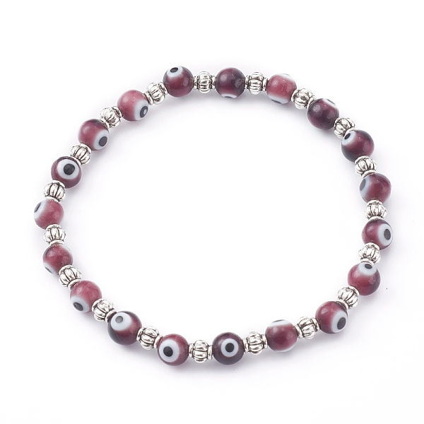 PandaHall Handmade Round Evil Eye Lampwork Beaded Stretch Bracelets, with Alloy Spacer Beads, Antique Silver, Purple, Inner Diameter: 2 inch...
PandaHall Handmade Round Evil Eye Lampwork Beaded Stretch Bracelets, with Alloy Spacer Beads, Antique Silver, Purple, Inner Diameter: 2 inch...
