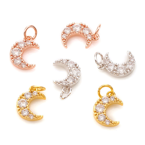 PandaHall Brass Micro Pave Cubic Zirconia Charms, with Jump Rings, Moon, Clear, Mixed Color, 9.5x7x2mm, Jump Ring: 4x0.6mm, Hole: 2.5mm...
PandaHall Brass Micro Pave Cubic Zirconia Charms, with Jump Rings, Moon, Clear, Mixed Color, 9.5x7x2mm, Jump Ring: 4x0.6mm, Hole: 2.5mm...
