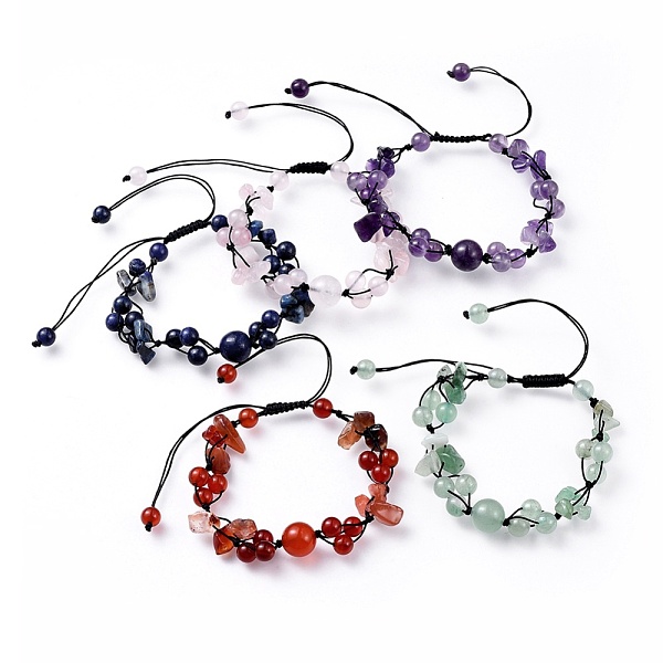 PandaHall Adjustable Nylon Cord Braided Bead Bracelets, with Natural Gemstone Beads, 1-3/8 inch(37mm) Mixed Stone
PandaHall Adjustable Nylon Cord Braided Bead Bracelets, with Natural Gemstone Beads, 1-3/8 inch(37mm) Mixed Stone