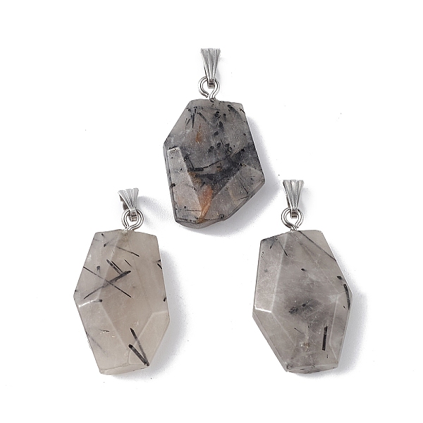 PandaHall Natural Black Rutilated Quartz Pendants, Faceted Polygon Charms, with Stainless Steel Color Plated 201 Stainless Steel Snap on...
PandaHall Natural Black Rutilated Quartz Pendants, Faceted Polygon Charms, with Stainless Steel Color Plated 201 Stainless Steel Snap on...