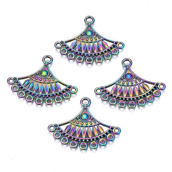 PandaHall Alloy Chandelier Component Links, Cadmium Free & Nickel Free & Lead Free, Fan, Rainbow Color, 29x36.5x3.5mm, Hole: 1.6mm & 2.5mm...
PandaHall Alloy Chandelier Component Links, Cadmium Free & Nickel Free & Lead Free, Fan, Rainbow Color, 29x36.5x3.5mm, Hole: 1.6mm & 2.5mm...