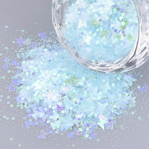 PandaHall Ornament Accessories, PVC Plastic Paillette/Sequins Beads, No Hole/Undrilled Beads, Mixed Shapes, Light Cyan, 1~5x1~5x0.1mm PVC...
PandaHall Ornament Accessories, PVC Plastic Paillette/Sequins Beads, No Hole/Undrilled Beads, Mixed Shapes, Light Cyan, 1~5x1~5x0.1mm PVC...