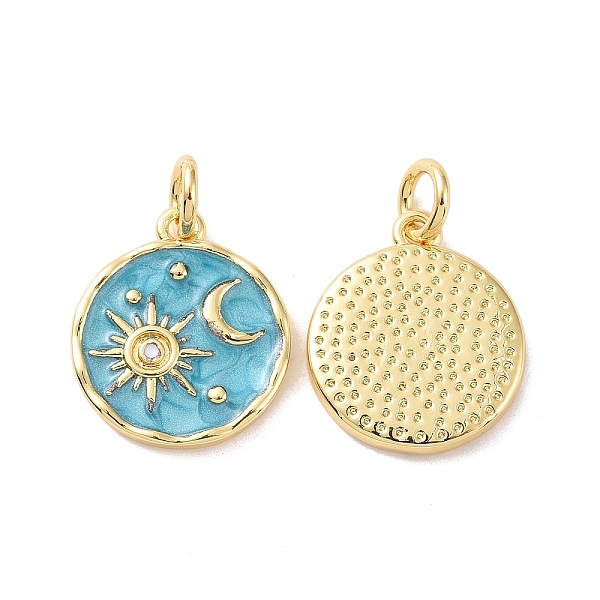 PandaHall Rack Plating Brass Pendants, with Enamel and Jump Ring, Cadmium Free & Lead Free, Long-Lasting Plated, Flat Round with Sun & Moon...
PandaHall Rack Plating Brass Pendants, with Enamel and Jump Ring, Cadmium Free & Lead Free, Long-Lasting Plated, Flat Round with Sun & Moon...