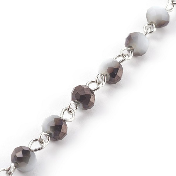 PandaHall Handmade Electroplate Glass Beaded Chains, Unwelded, Faceted, with Iron Eye Pin, Rondelle, Black, 12~13x6~6.5mm, 1m/strand, 39.37...
PandaHall Handmade Electroplate Glass Beaded Chains, Unwelded, Faceted, with Iron Eye Pin, Rondelle, Black, 12~13x6~6.5mm, 1m/strand, 39.37...