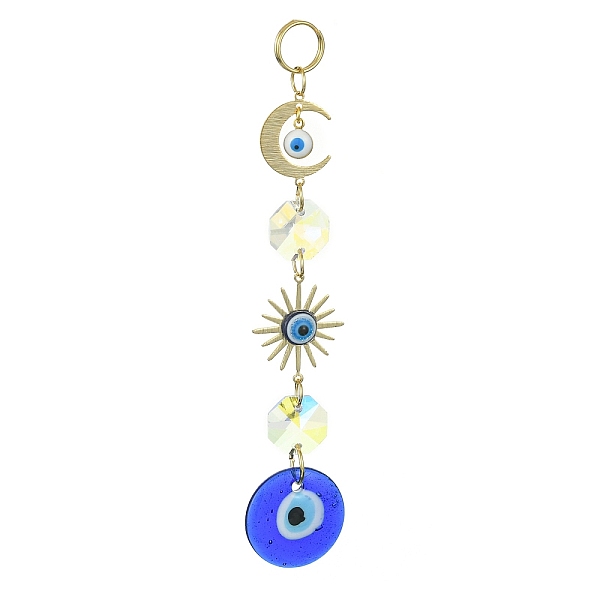 PandaHall Handmade Lampwork Evil Eye Pendant Decorations, with Glass Octagon and Brass Links, Moon & Sun, for Home Hanging Ornaments, Golden...
PandaHall Handmade Lampwork Evil Eye Pendant Decorations, with Glass Octagon and Brass Links, Moon & Sun, for Home Hanging Ornaments, Golden...