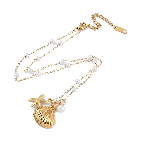 PandaHall 304 Stainless Steel with Shell Pearl Pendant Necklaces, Shell Shape and Starfish, Golden, 16.14 inch(41cm) 304 Stainless Steel..., White
PandaHall 304 Stainless Steel with Shell Pearl Pendant Necklaces, Shell Shape and Starfish, Golden, 16.14 inch(41cm) 304 Stainless Steel..., White