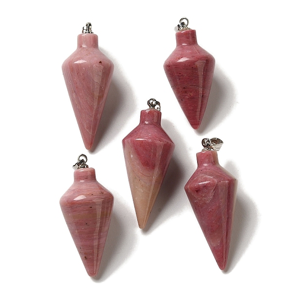 PandaHall Natural Rhodonite Pendants, Cone Charms with Rack Plating Platinum Plated Brass Snap on Bails, 36~36.5x15~15.5mm, Hole: 5~6.5x2mm...
PandaHall Natural Rhodonite Pendants, Cone Charms with Rack Plating Platinum Plated Brass Snap on Bails, 36~36.5x15~15.5mm, Hole: 5~6.5x2mm...
