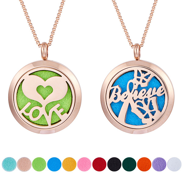 PandaHall 304 Stainless Steel Pendant Necklaces, with 316 Stainless Steel Diffuser Locket Pendants, Velvet Jewelry Pouches Bags, Rose Gold...
PandaHall 304 Stainless Steel Pendant Necklaces, with 316 Stainless Steel Diffuser Locket Pendants, Velvet Jewelry Pouches Bags, Rose Gold...