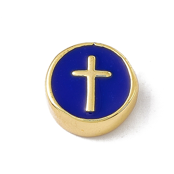 PandaHall Real 18K Gold Plated Brass Enamel Beads, Long-Lasting Plated, Cadmium Free & Lead Free, Flat Round with Cross, Blue, 11x4.5mm...
PandaHall Real 18K Gold Plated Brass Enamel Beads, Long-Lasting Plated, Cadmium Free & Lead Free, Flat Round with Cross, Blue, 11x4.5mm...
