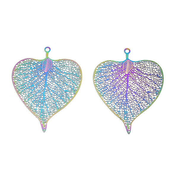 PandaHall Ion Plating(IP) 304 Stainless Steel Filigree Pendants, Etched Metal Embellishments, Leaf, Rainbow Color, 39x30x0.2mm, Hole: 1.6mm...
PandaHall Ion Plating(IP) 304 Stainless Steel Filigree Pendants, Etched Metal Embellishments, Leaf, Rainbow Color, 39x30x0.2mm, Hole: 1.6mm...