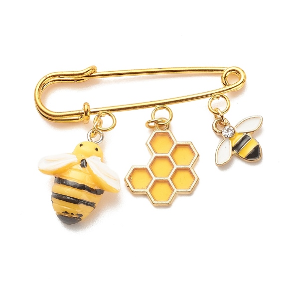 PandaHall Bee and Honeycomb Enamel Charms Brooch, Iron Safety Pin Lapel Pin for Backpack Clothes, Gold, 42.5x50x5mm Alloy+Enamel Gold
PandaHall Bee and Honeycomb Enamel Charms Brooch, Iron Safety Pin Lapel Pin for Backpack Clothes, Gold, 42.5x50x5mm Alloy+Enamel Gold