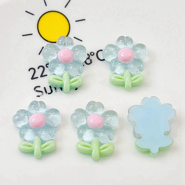 PandaHall Translucent Resin Decoden Cabochons, Flower with Glitter Powder, Light Sky Blue, 22x17mm Resin Flower
PandaHall Translucent Resin Decoden Cabochons, Flower with Glitter Powder, Light Sky Blue, 22x17mm Resin Flower
