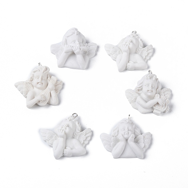 PandaHall Resin Pendants, with Platinum Plated Iron Screw Eye Pin Peg Bails, Angel, White, 30.5~34.5x30.5~33.5x9.5~14mm, Hole: 1.5mm...
PandaHall Resin Pendants, with Platinum Plated Iron Screw Eye Pin Peg Bails, Angel, White, 30.5~34.5x30.5~33.5x9.5~14mm, Hole: 1.5mm...