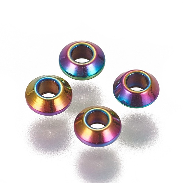 PandaHall Ion Plating(IP) 304 Stainless Steel Spacer Beads, Rondelle, Rainbow Color, 4x2mm, Hole: 1.6mm 304 Stainless Steel Rondelle
PandaHall Ion Plating(IP) 304 Stainless Steel Spacer Beads, Rondelle, Rainbow Color, 4x2mm, Hole: 1.6mm 304 Stainless Steel Rondelle