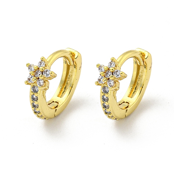 PandaHall Brass Micro Pave Cubic Zirconia Hoop Earring, Real 18K Gold Plated, Flower, 12x4mm Brass Flower
PandaHall Brass Micro Pave Cubic Zirconia Hoop Earring, Real 18K Gold Plated, Flower, 12x4mm Brass Flower