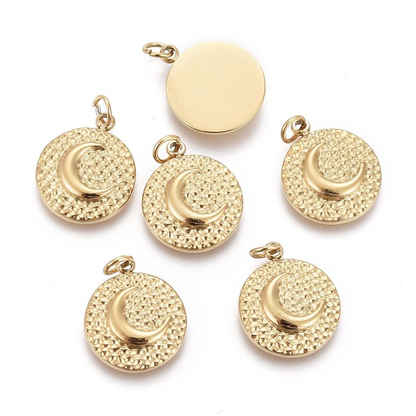 PandaHall Ion Plating(IP) 316 Surgical Stainless Steel Charms, with Jump Ring, Flat Round with Moon, Golden, 14.5x12x2.5mm, Hole: 2.8mm 316...
PandaHall Ion Plating(IP) 316 Surgical Stainless Steel Charms, with Jump Ring, Flat Round with Moon, Golden, 14.5x12x2.5mm, Hole: 2.8mm 316...