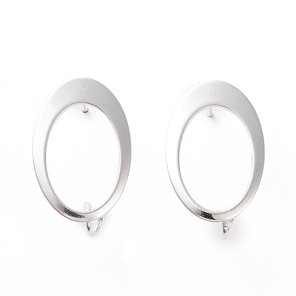 PandaHall 201 Stainless Steel Stud Earring Findings, with Vertical Loop and 316 Stainless Steel Pin, Oval, 925 Sterling Silver Plated...
PandaHall 201 Stainless Steel Stud Earring Findings, with Vertical Loop and 316 Stainless Steel Pin, Oval, 925 Sterling Silver Plated...