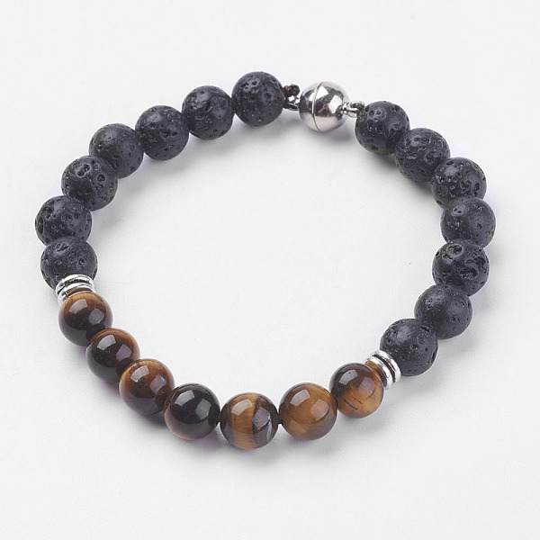PandaHall Natural Lava Rock Beads Stretch Bracelets, with Natural Tiger Eye, Magnetic Clasp and Alloy Findings, 7-5/8 inch(195mm) Tiger Eye
PandaHall Natural Lava Rock Beads Stretch Bracelets, with Natural Tiger Eye, Magnetic Clasp and Alloy Findings, 7-5/8 inch(195mm) Tiger Eye