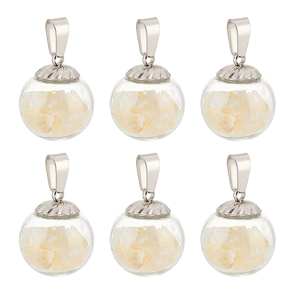PandaHall FINGERINSPIRE 6Pcs Transparent Globe Glass Bubble Cover Pendants, with Dyed Natural Citrine Inside and Stainless Steel Color 304...
PandaHall FINGERINSPIRE 6Pcs Transparent Globe Glass Bubble Cover Pendants, with Dyed Natural Citrine Inside and Stainless Steel Color 304...
