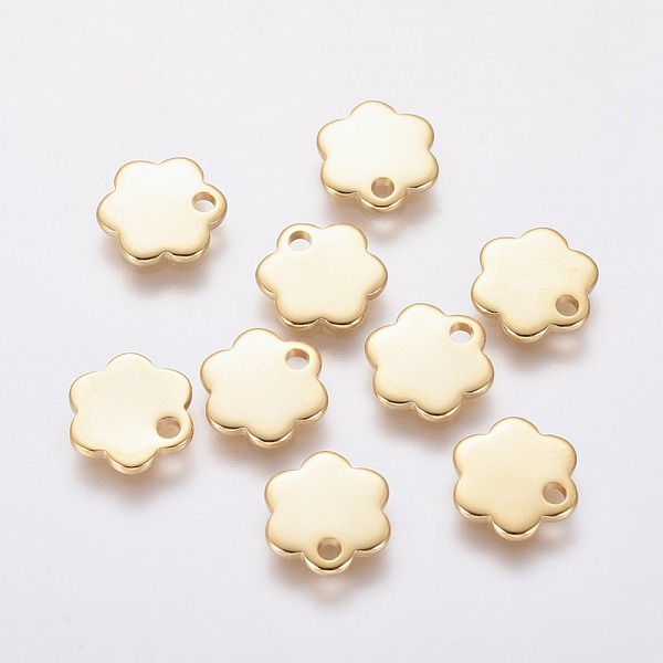PandaHall 201 Stainless Steel Charms, Flower, Golden, 10x10x1mm, Hole: 1.6mm 201 Stainless Steel Flower
PandaHall 201 Stainless Steel Charms, Flower, Golden, 10x10x1mm, Hole: 1.6mm 201 Stainless Steel Flower