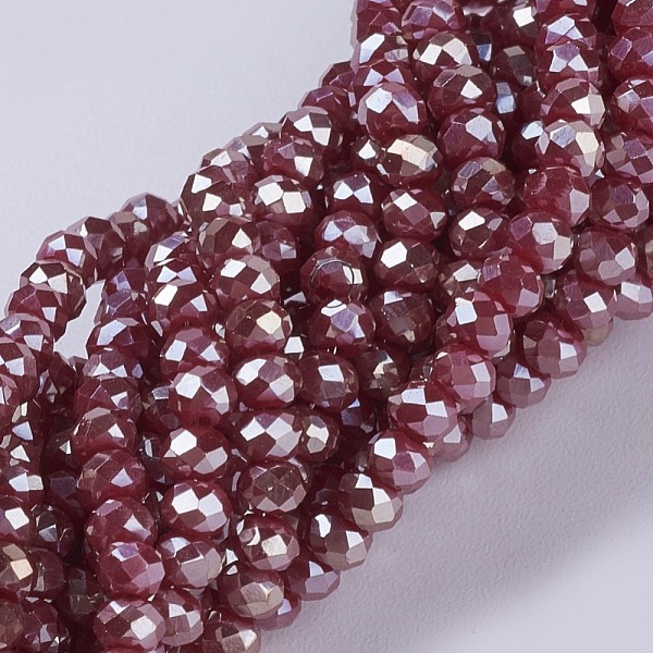 PandaHall Electroplate Glass Beads Strands, Full Plated, Faceted, Rondelle, Red, 3x2mm, Hole: 0.8~1mm, about 185~190pcs/strand, 15.5~16 inch...
PandaHall Electroplate Glass Beads Strands, Full Plated, Faceted, Rondelle, Red, 3x2mm, Hole: 0.8~1mm, about 185~190pcs/strand, 15.5~16 inch...