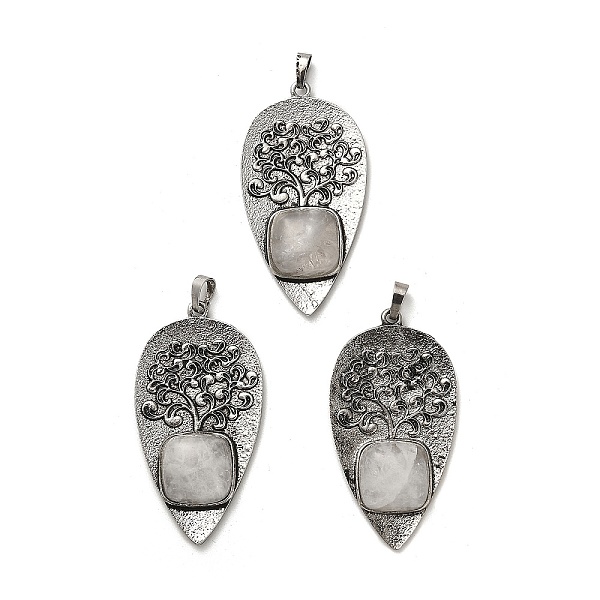PandaHall Natural Quartz Crystal Square Big Pendants, Rack Plating Antique Silver Plated Alloy Leaf Rock Crystal Charms, Cadmium Free & Lead...
PandaHall Natural Quartz Crystal Square Big Pendants, Rack Plating Antique Silver Plated Alloy Leaf Rock Crystal Charms, Cadmium Free & Lead...