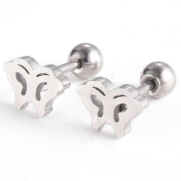 PandaHall 201 Stainless Steel Barbell Cartilage Earrings, Screw Back Earrings, with 304 Stainless Steel Pins, Butterfly, Stainless Steel...
PandaHall 201 Stainless Steel Barbell Cartilage Earrings, Screw Back Earrings, with 304 Stainless Steel Pins, Butterfly, Stainless Steel...