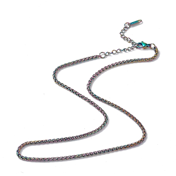 PandaHall Ion Plating(IP) 304 Stainless Steel Wheat Chain Necklace for Men Women, Rainbow Color, 15.87 inch(40.3cm) 304 Stainless Steel
PandaHall Ion Plating(IP) 304 Stainless Steel Wheat Chain Necklace for Men Women, Rainbow Color, 15.87 inch(40.3cm) 304 Stainless Steel