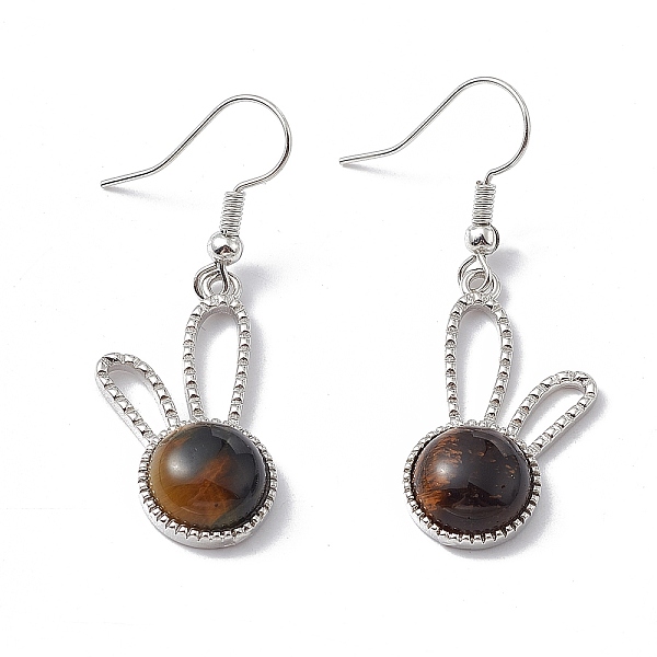 PandaHall Natural Tiger Eye Rabbit Dangle Earrings, Platinum Brass Jewelry for Women, 42mm, Pin: 0.6mm Tiger Eye
PandaHall Natural Tiger Eye Rabbit Dangle Earrings, Platinum Brass Jewelry for Women, 42mm, Pin: 0.6mm Tiger Eye