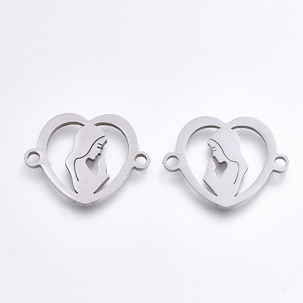 PandaHall 201 Stainless Steel Links connectors, Laser Cut Links, Heart with Woman, Stainless Steel Color, 15.5x19.5x1mm, Hole: 1.5mm 201...
PandaHall 201 Stainless Steel Links connectors, Laser Cut Links, Heart with Woman, Stainless Steel Color, 15.5x19.5x1mm, Hole: 1.5mm 201...