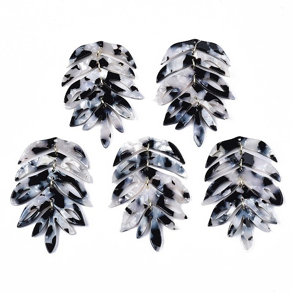 PandaHall Cellulose Acetate(Resin) Big Pendants, with Light Gold Plated Brass Loops, Leaf, Black, 65x42x2.5mm, Hole: 1.2mm, Jump Ring: 6x1mm...
PandaHall Cellulose Acetate(Resin) Big Pendants, with Light Gold Plated Brass Loops, Leaf, Black, 65x42x2.5mm, Hole: 1.2mm, Jump Ring: 6x1mm...