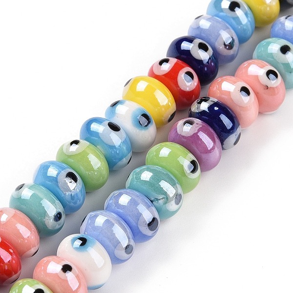 PandaHall Handmade Procelain Beads Strands, Abacus with Evil Eyes, Mixed Color, 8.5x5mm, Hole: 1.5mm, about 55pcs/strand, 11.57''(29.4cm)..., Multicolor
PandaHall Handmade Procelain Beads Strands, Abacus with Evil Eyes, Mixed Color, 8.5x5mm, Hole: 1.5mm, about 55pcs/strand, 11.57''(29.4cm)..., Multicolor